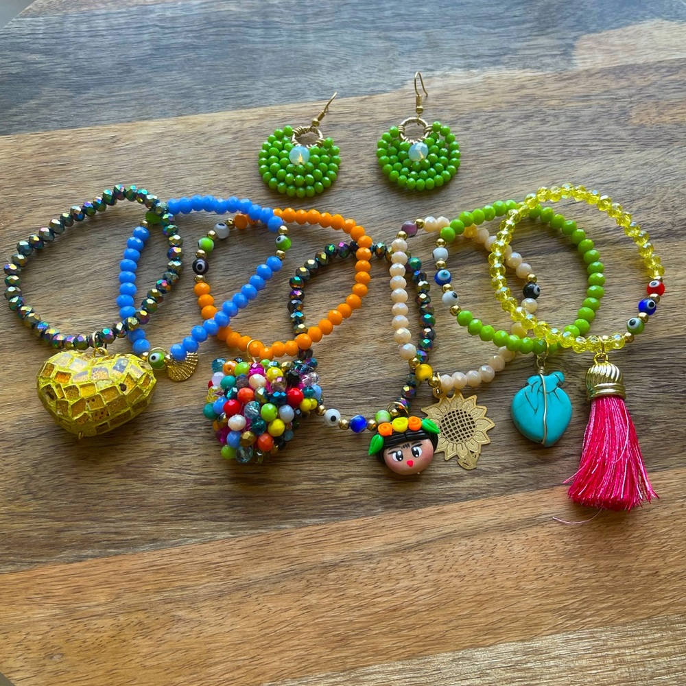 🇲🇽Frida inspired Mexican bracelet set 💐🧿